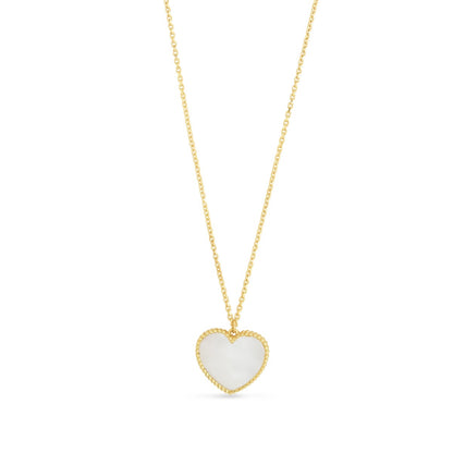 14K Gold Heart Necklace with Lobster Clasp | Color Options