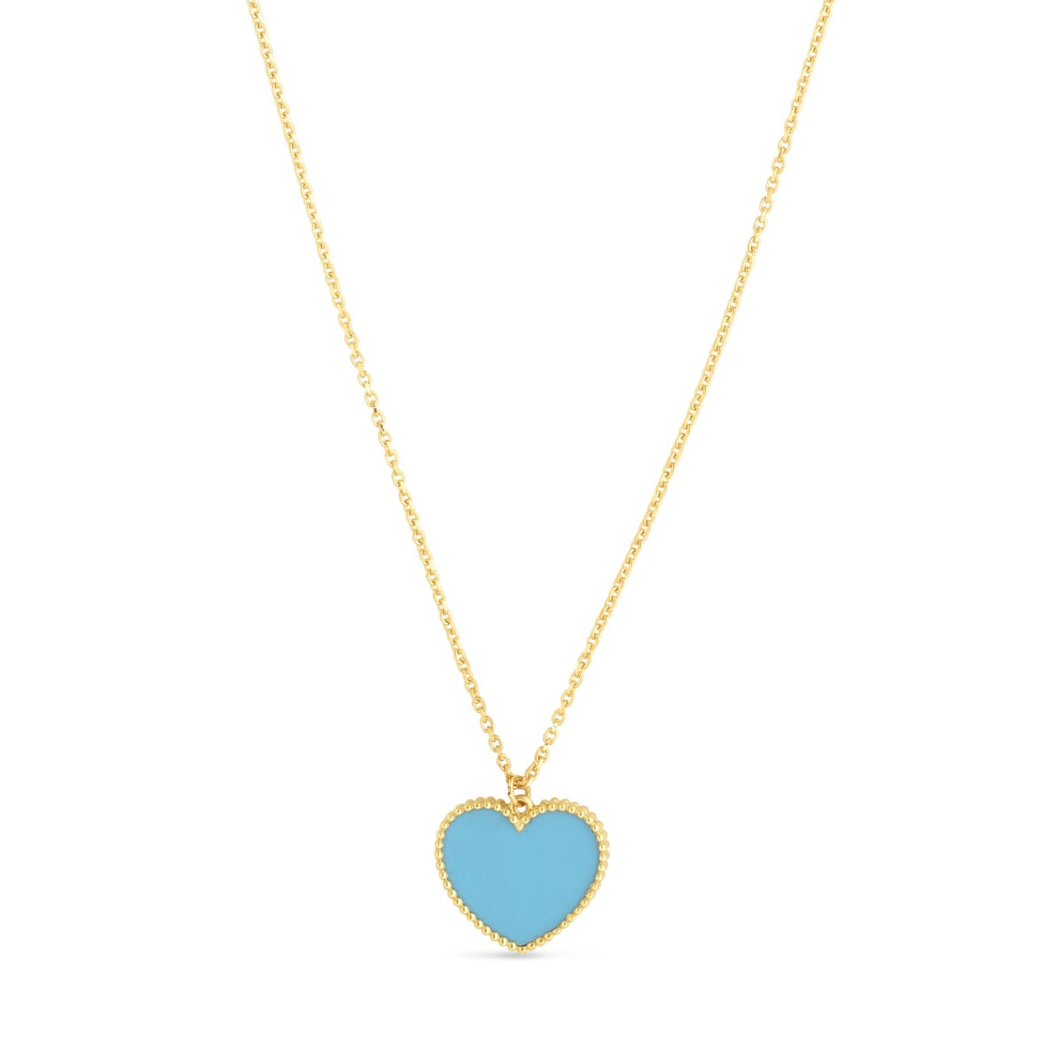 14K Gold Heart Necklace with Lobster Clasp | Color Options