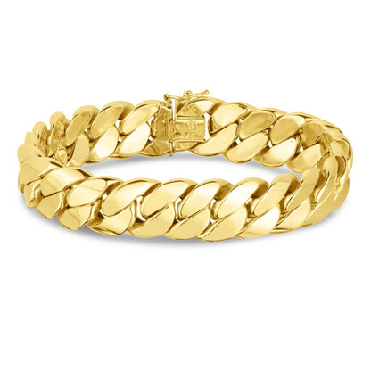 14K Gold Miami Cuban Bracelet with Box Clasp
