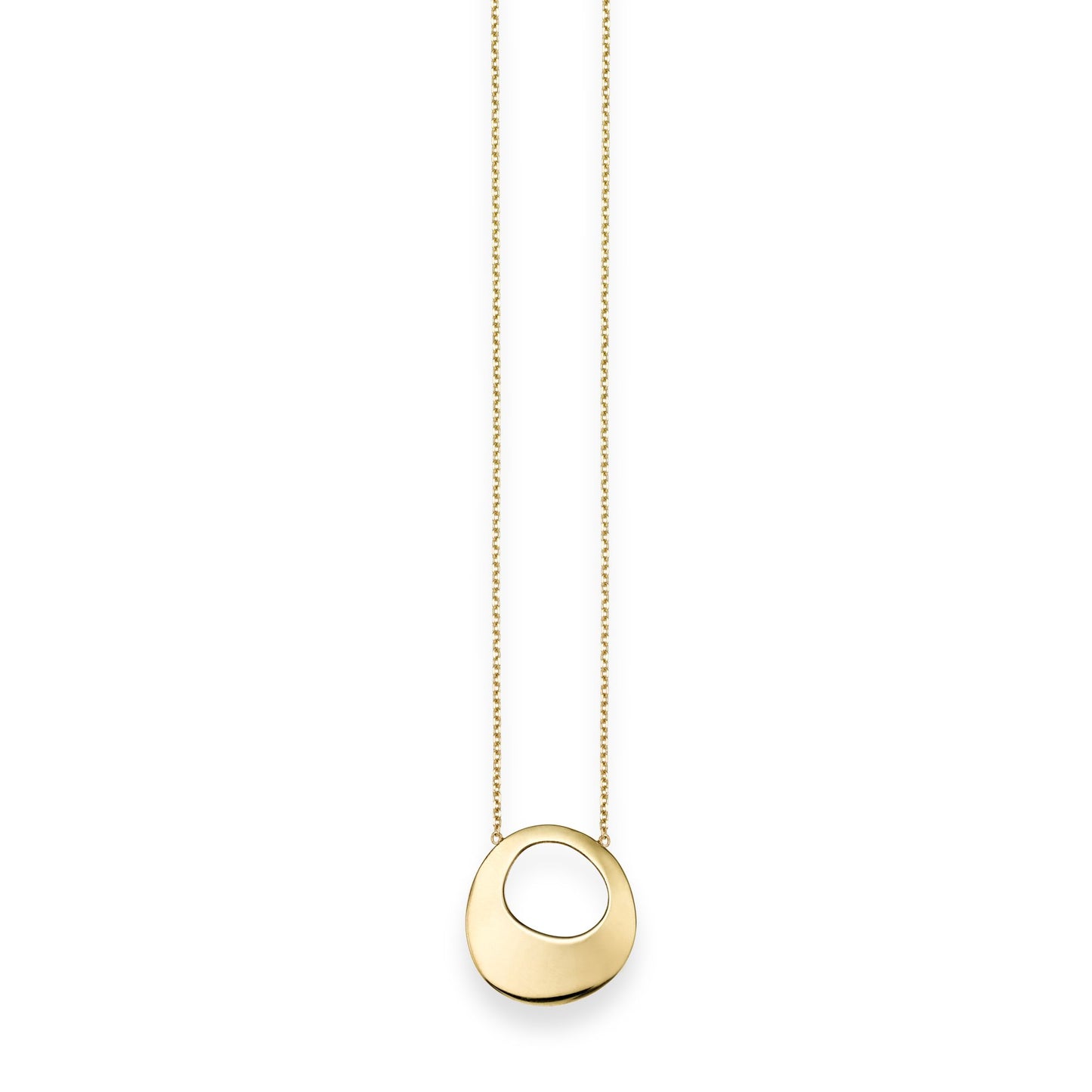 14K Gold Polished Open Circle Necklace