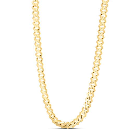 14K Gold Modern Lite Edge Miami Cuban Chain Necklace