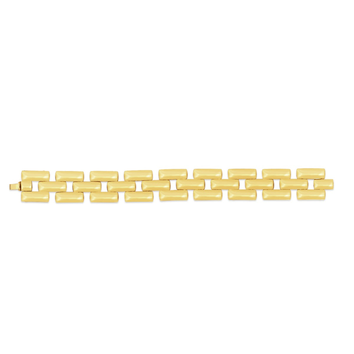 14K Gold Fancy Thick Panther Chain Bracelet with Box Clasp.