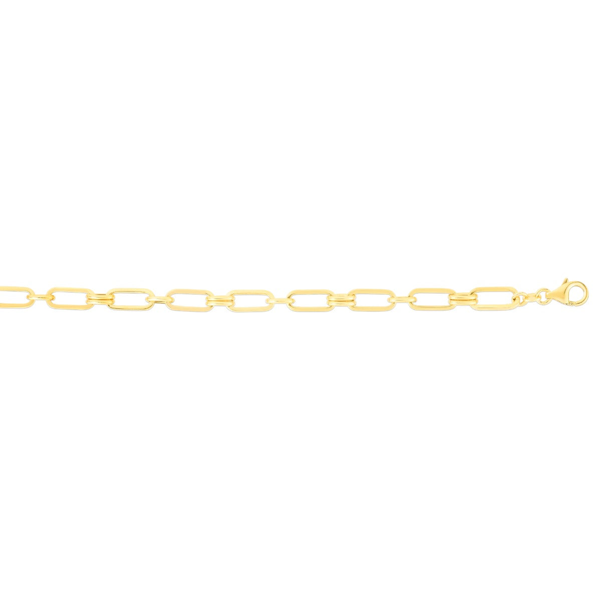 14K Gold Paperclip Rondel Link Chain with Lobster Clasp.