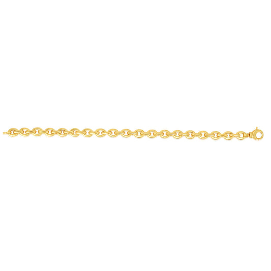 14K Gold Polished Oval Rolo Inspired Link