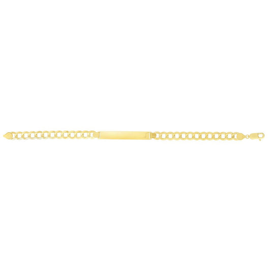 14K Gold Polished Curb ID Chain Bracelet