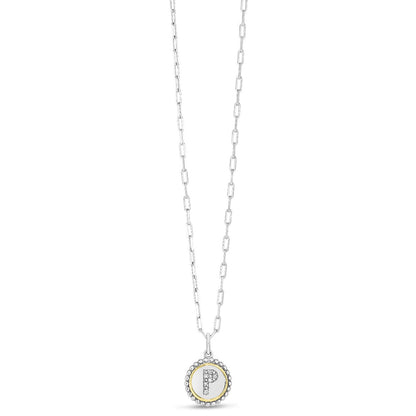 Sterling Silver-18K Gold Popcorn Initials Letter A Necklace
