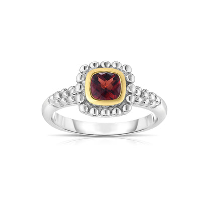 18K Gold and Sterling Silver Quadra Popcorn Ring with Gemstone Options
