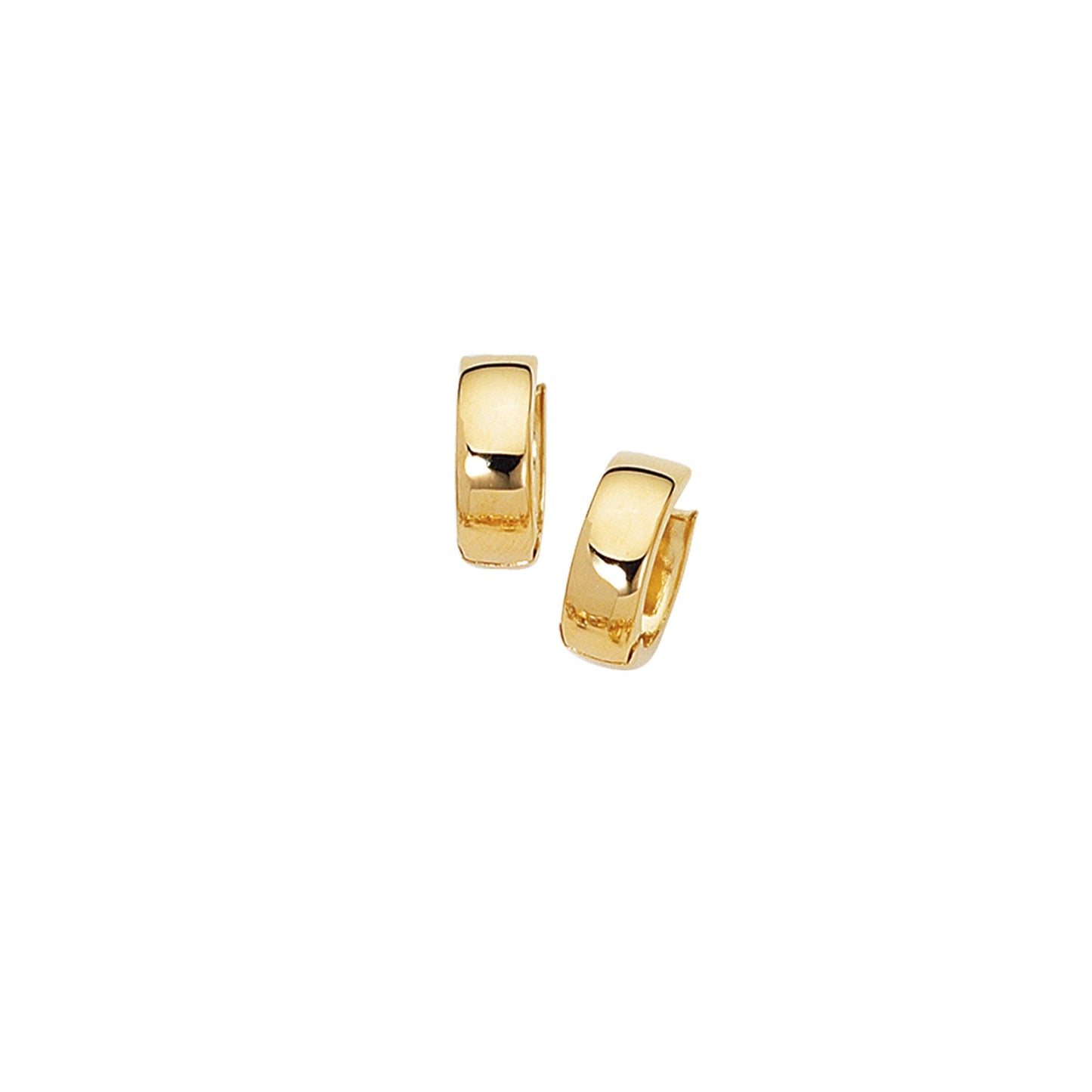 14K Gold Polished Chunky Huggie Earring