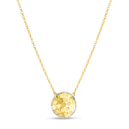 14K Confetti Round Disc Necklace