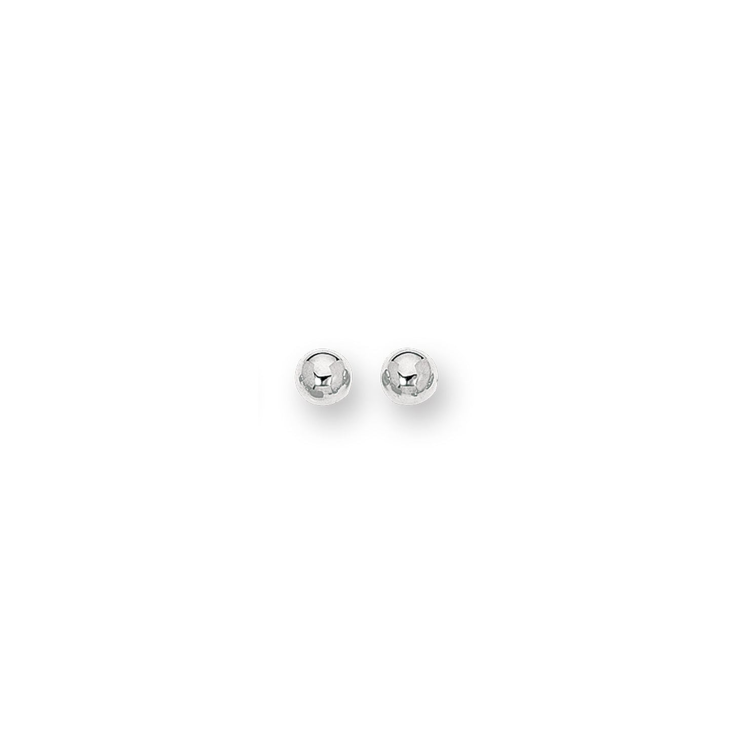 14K Gold Polished Ball Stud Earring with Push Back Clasp