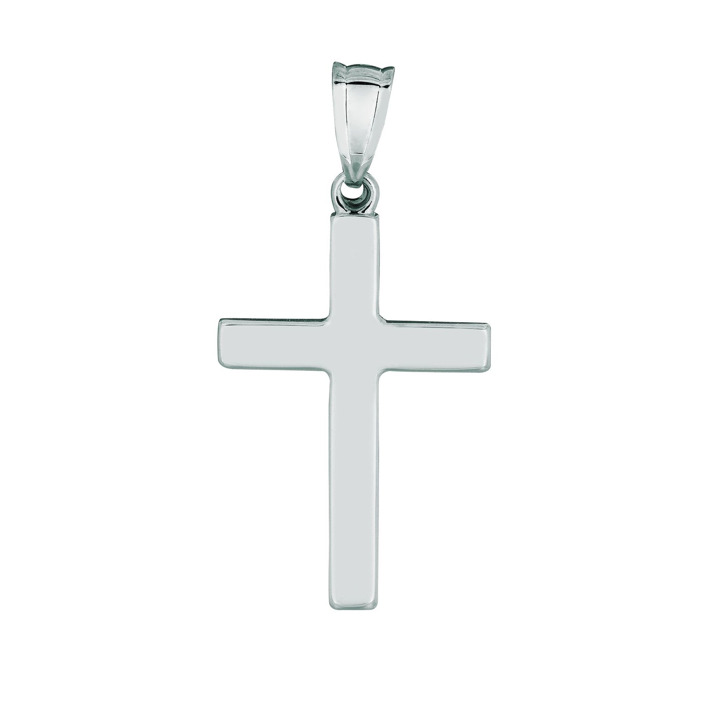 Polished Flat Cross | Available in 14K Gold or Sterling Silver