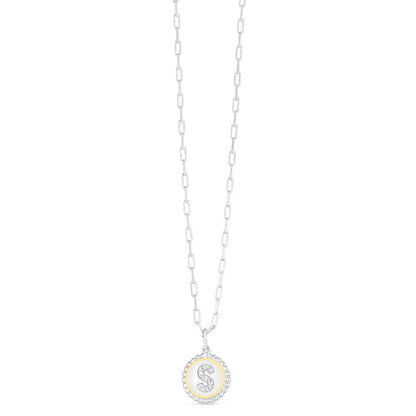 Sterling Silver-18K Gold Popcorn Initials Letter A Necklace