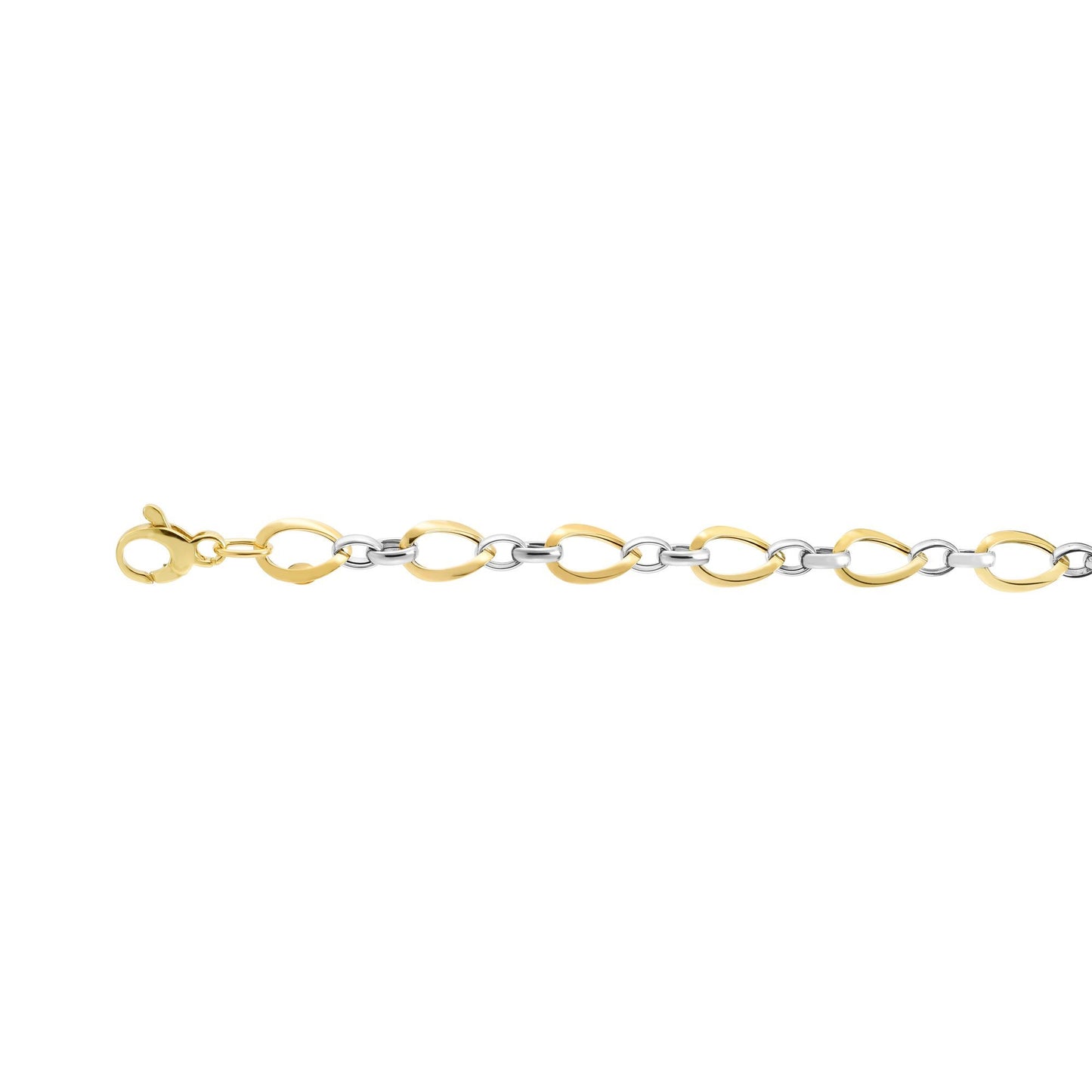 14K Yellow & Gold Polished Twisted Oval Link