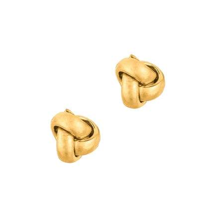 14K Gold Medium Polished Love Knot Stud Earring | 10K Available